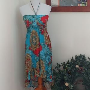 Bright print bandeau dress